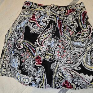Bubble skirt Vintage‎ 90's style black and multi-colored paisley boho mini skirt
